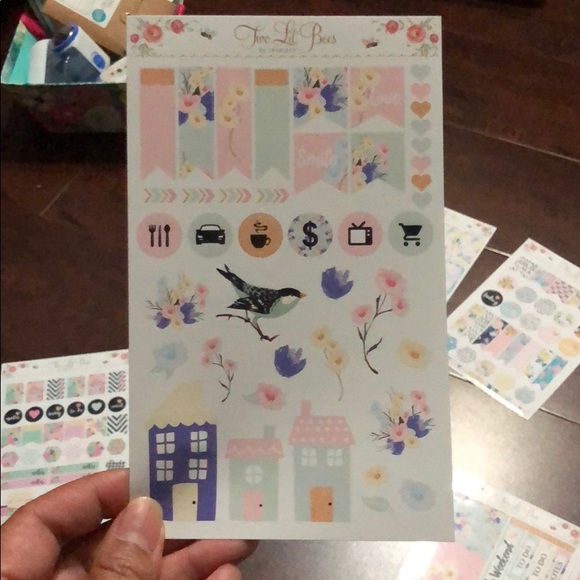 9 sheets of Two Lil Bees planner stickers. - Picture 6 of 8